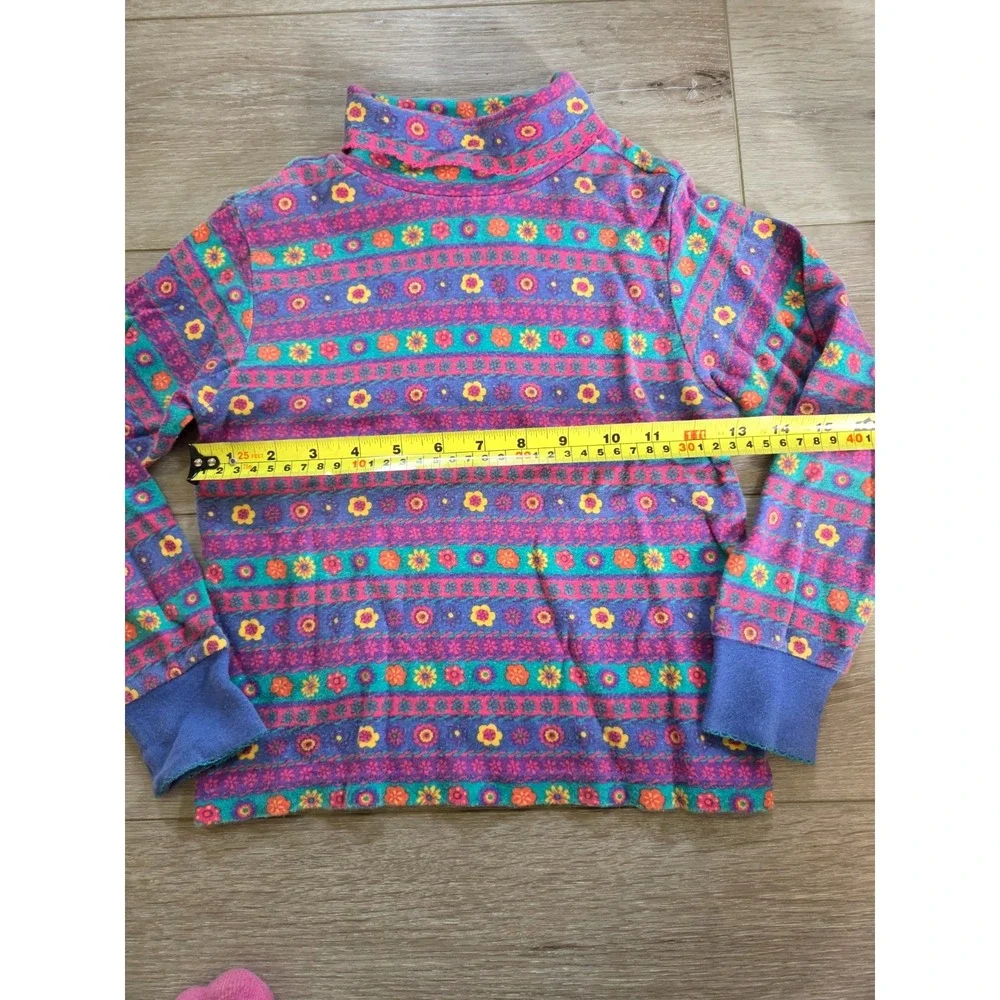 Vintage Gymboree Rainbow Tag 90s Turtleneck Sweater Shirt Purple Girls Large